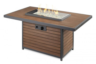Kenwood Rectangular Chat Height Gas Fire Pit Table